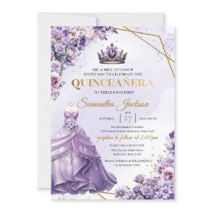 Spring purple flowers Princess Dress Quinceañera