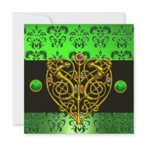 ST. PATRICK'S CELTIC HEART Green Damask