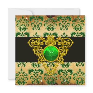 ST.PATRICK'S CELTIC HEART Green Damask Parchment