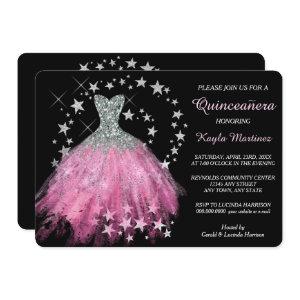 Star Shimmer Bright Pink Quinceanera