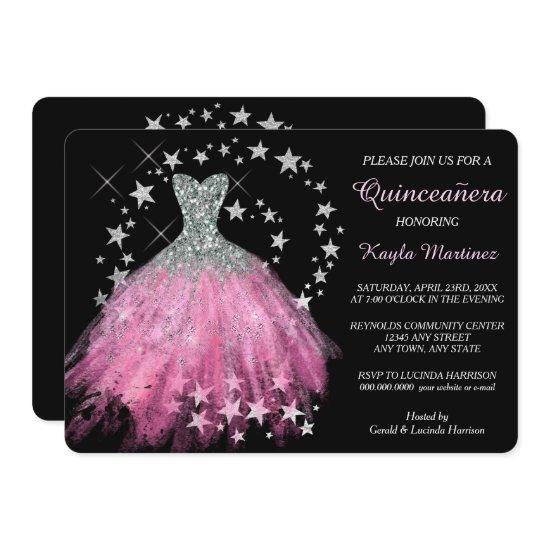 Star Shimmer Bright Pink Quinceanera