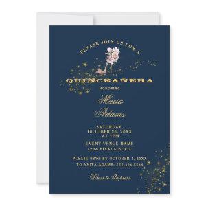 Starry Midnight Blue Quinceañera