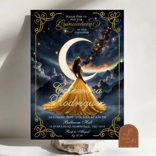 Starry Night Gold Quinceañera