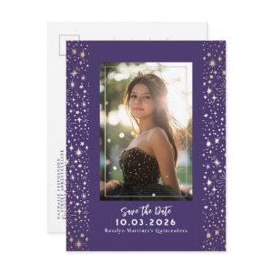Stars Celestial QUINCEANERA Save The Date Photo Announcement Postcard