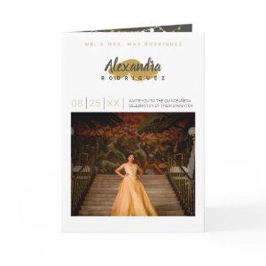Steel Gray and Gold Photo Quinceanera
