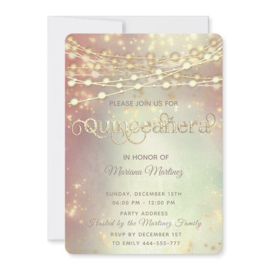 String lights gold sparkle blushed