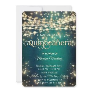 String lights gold sparkle Emerald green