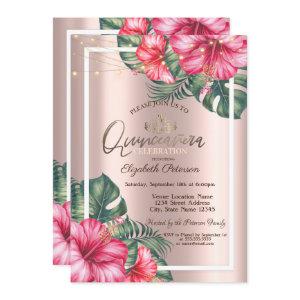 String Lights Hibuscus Rose Gold Quinceañera
