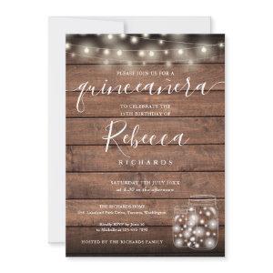 String Lights Mason Jars Script Quinceañera 15th