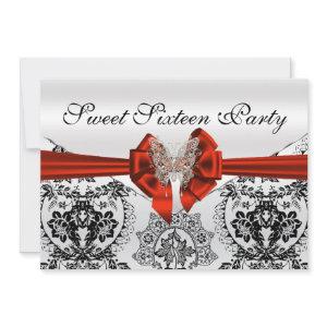 Stunning Black Damask and Butterfly Sweet Sixteen