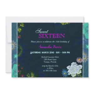 Stylish Floral Sweet Sixteen