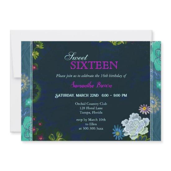 Stylish Floral Sweet Sixteen