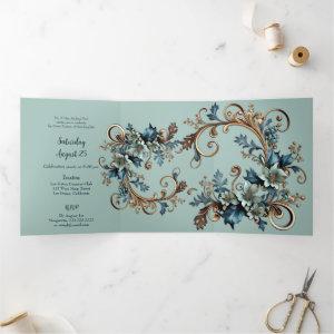 Stylish Metallic Floral Sweet 16 Party
