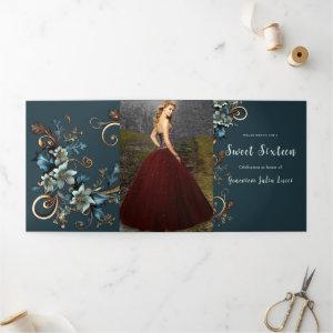 Stylish Metallic Floral Sweet 16 Party