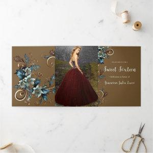 Stylish Metallic Floral Sweet 16 Party
