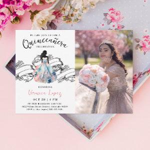Stylish Princess 15th Quinceañera Watercolor Photo
