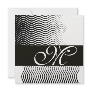 STYLISH WAVES MONOGRAM,black white,ice metallic