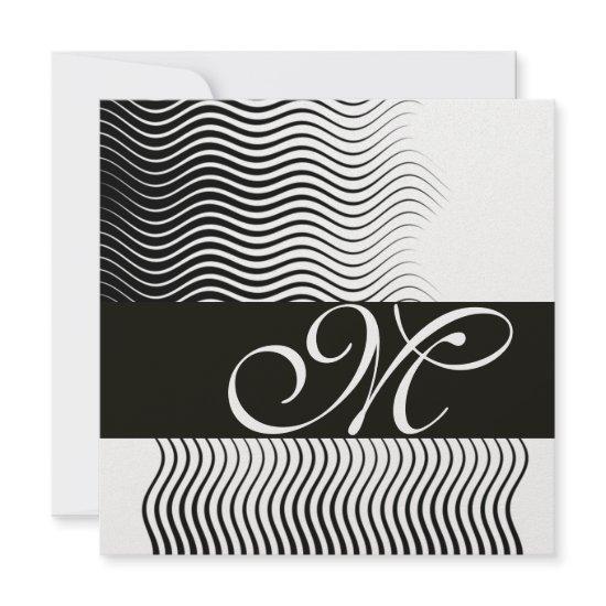 STYLISH WAVES MONOGRAM,black white,ice metallic
