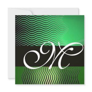 STYLISH WAVES MONOGRAM, emerald green