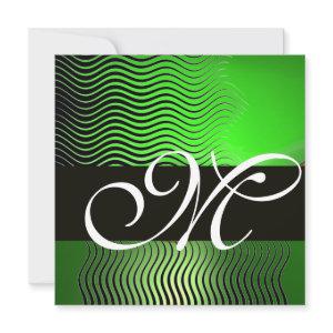 STYLISH WAVES MONOGRAM, emerald green