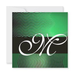 STYLISH WAVES MONOGRAM, jade green