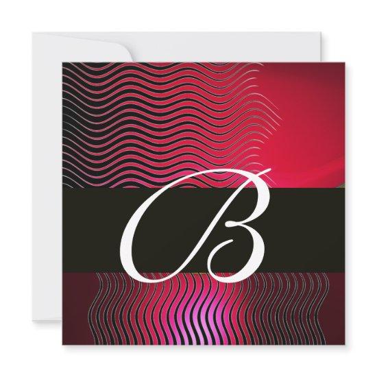 STYLISH WAVES MONOGRAM, Ruby Red Burgundy