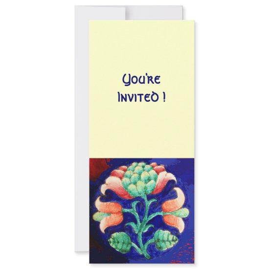 STYLIZED FLOWER/PINK RED GREEN ORANGE BLUE FLORAL