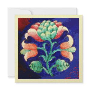 STYLIZED FLOWER/PINK RED GREEN ORANGE BLUE FLORAL