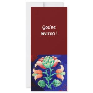 STYLIZED FLOWER/PINK RED GREEN ORANGE BLUE FLORAL