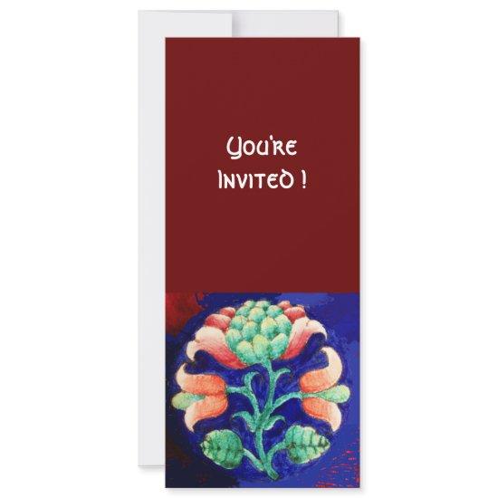 STYLIZED FLOWER/PINK RED GREEN ORANGE BLUE FLORAL