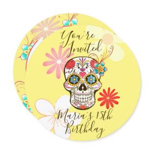 Sugar Skull Yellow, Rose Hippy Floral
