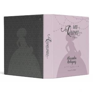 Sugared Plum Purple Charro Silhouette Quinceanera 3 Ring Binder