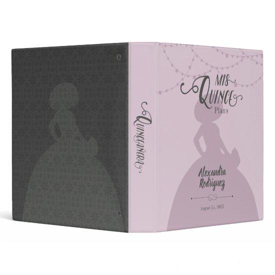 Sugared Plum Purple Charro Silhouette Quinceanera 3 Ring Binder