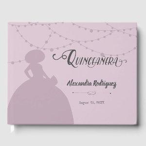 Sugared Plum Purple Charro Silhouette Quinceanera Guest Book