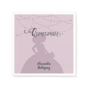 Sugared Plum Purple Charro Silhouette Quinceanera Napkins