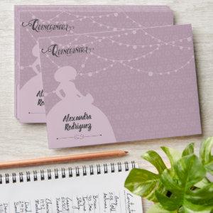 Sugared Plum & Steel Charro Silhouette Quinceanera Envelope