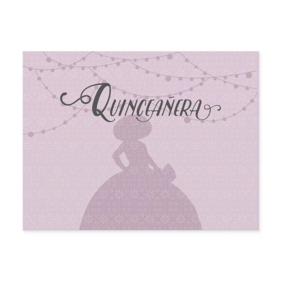 Sugared Plum & Steel Charro Silhouette Quinceanera  Postcard