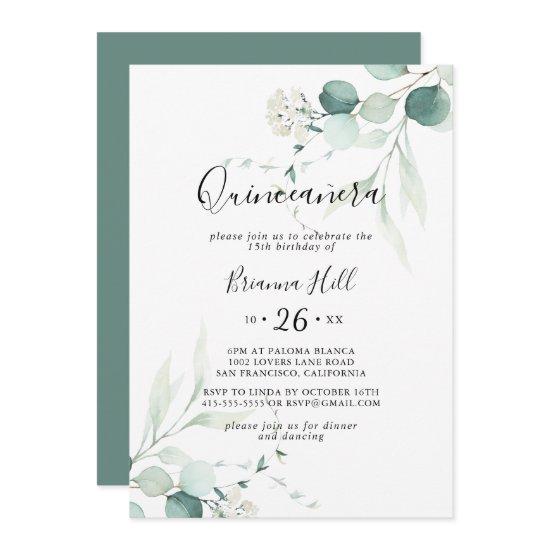 Summer Green Eucalyptus Foliage Quinceañera