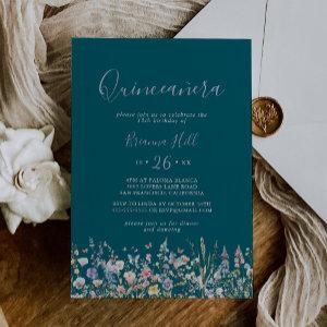 Summer Multicolor Wildflower Green Quinceañera