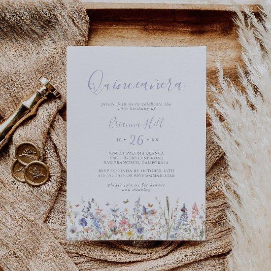 Summer Multicolor Wildflower Quinceañera