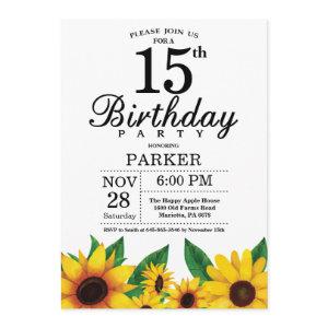 Sunflower 15th Birthday