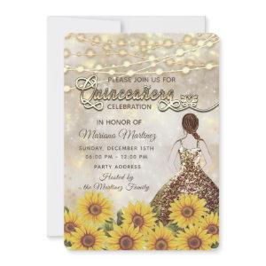 Sunflower bokeh String lights glitter dress