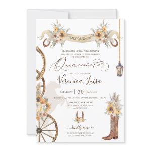 Sunflower Floral Boho Charro Quinceanera Rustic