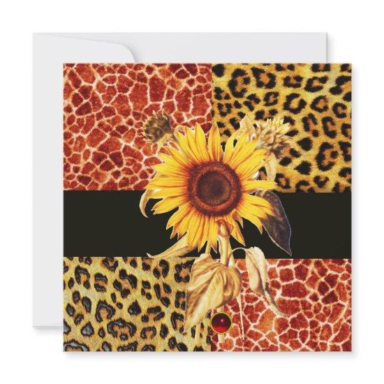SUNFLOWER,LEOPARD AND GIRAFFE FUR ,RED RUBY