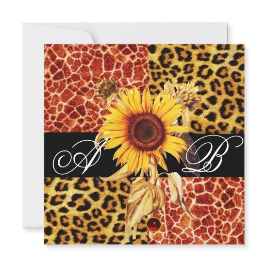 SUNFLOWER,LEOPARD AND GIRAFFE FUR,RUBY MONOGRAM