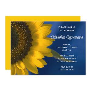 Sunflower on Blue Quinceanera