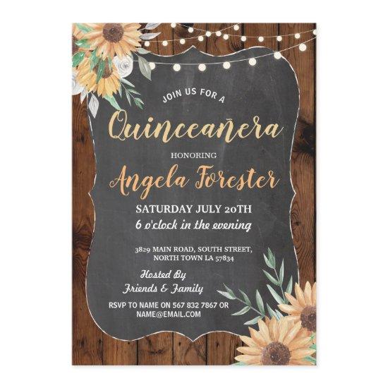 Sunflower Quinceanera Party Wood Floral Lights