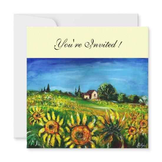 SUNFLOWERS AND COUNTRYSIDE IN TUSCANY