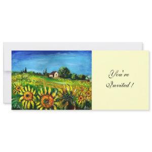 SUNFLOWERS AND COUNTRYSIDE IN TUSCANY