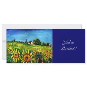 SUNFLOWERS AND COUNTRYSIDE IN TUSCANY